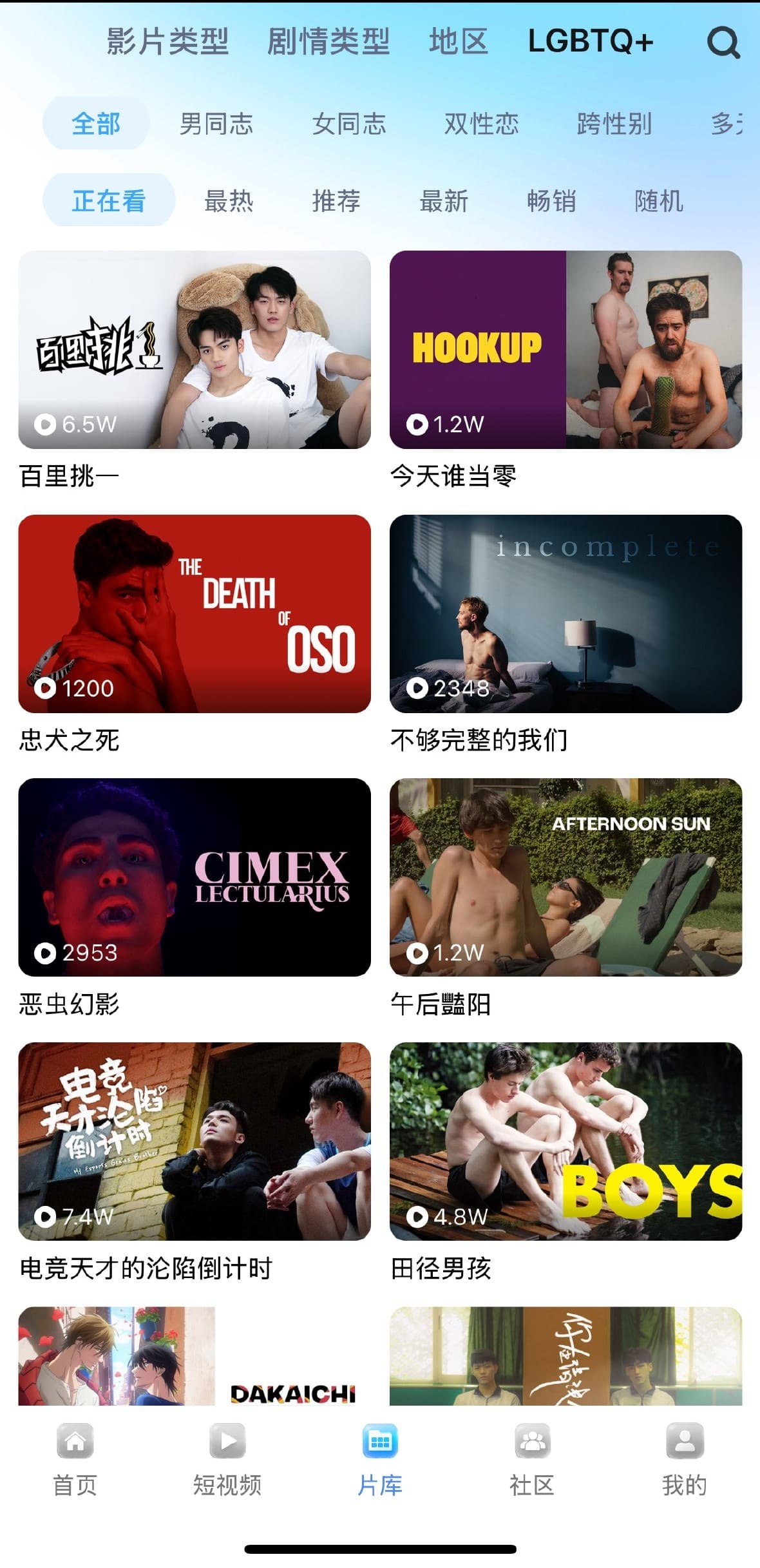 小蓝官方片库LGBTQ加分类浏览检索界面